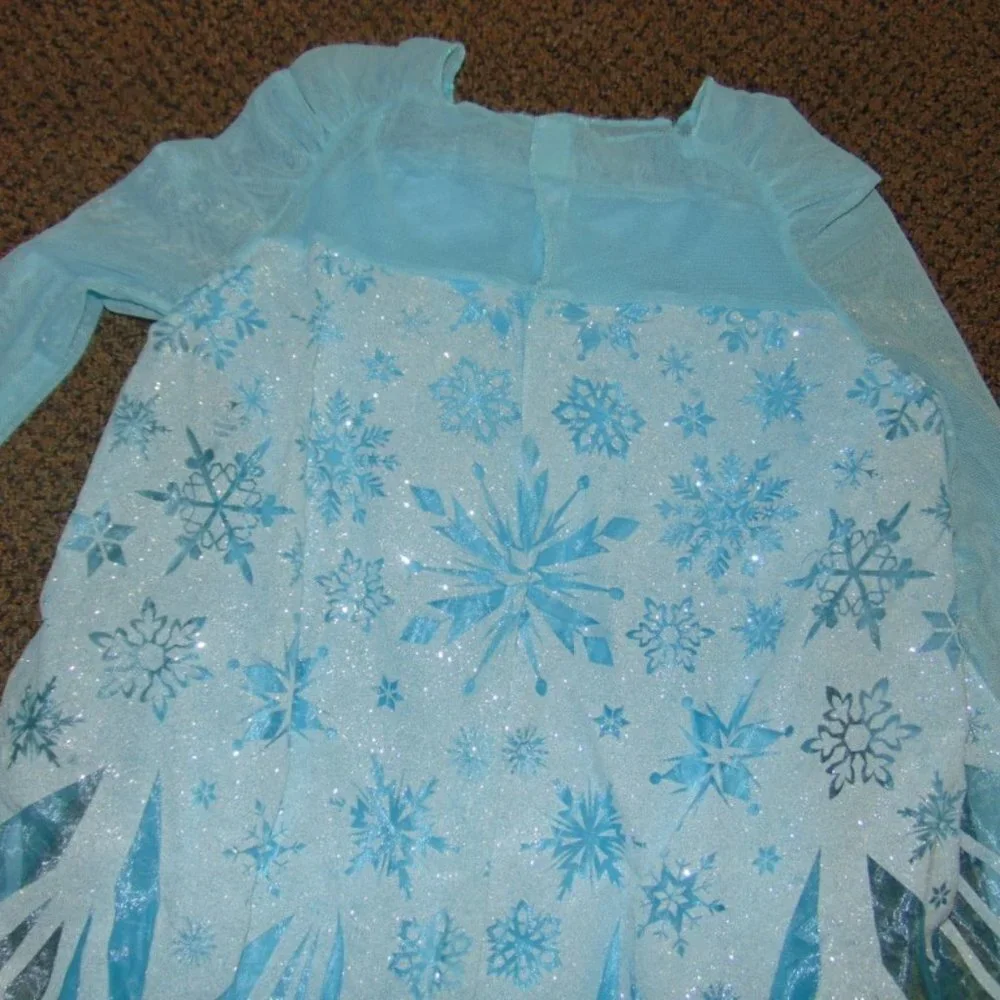 Princess Elsa Halloween Costume 7/8 Dress, Ring, Wand Disney Frozen Girls